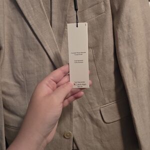 Calvin Klein Kids Light Beige Linen-Blend Jacket Size 10